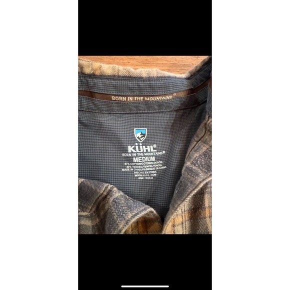 KUHL Mens Brown Sz M Textured Born In The Mountains Long Sleeve Button Up Shirt - Picture 5 of 7